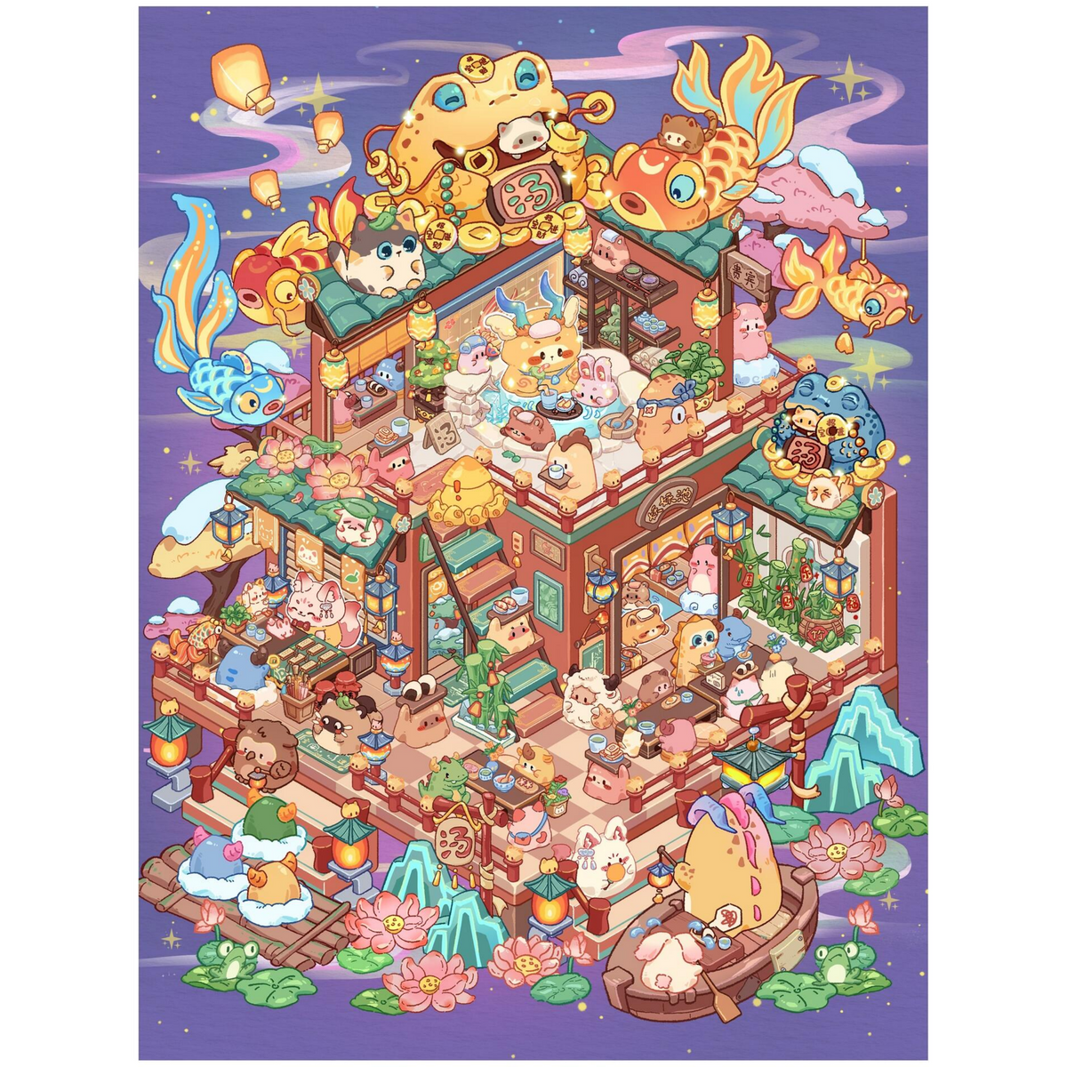Seasonal Retreats 3D Sticker | 2 Cute Miniature Scenes