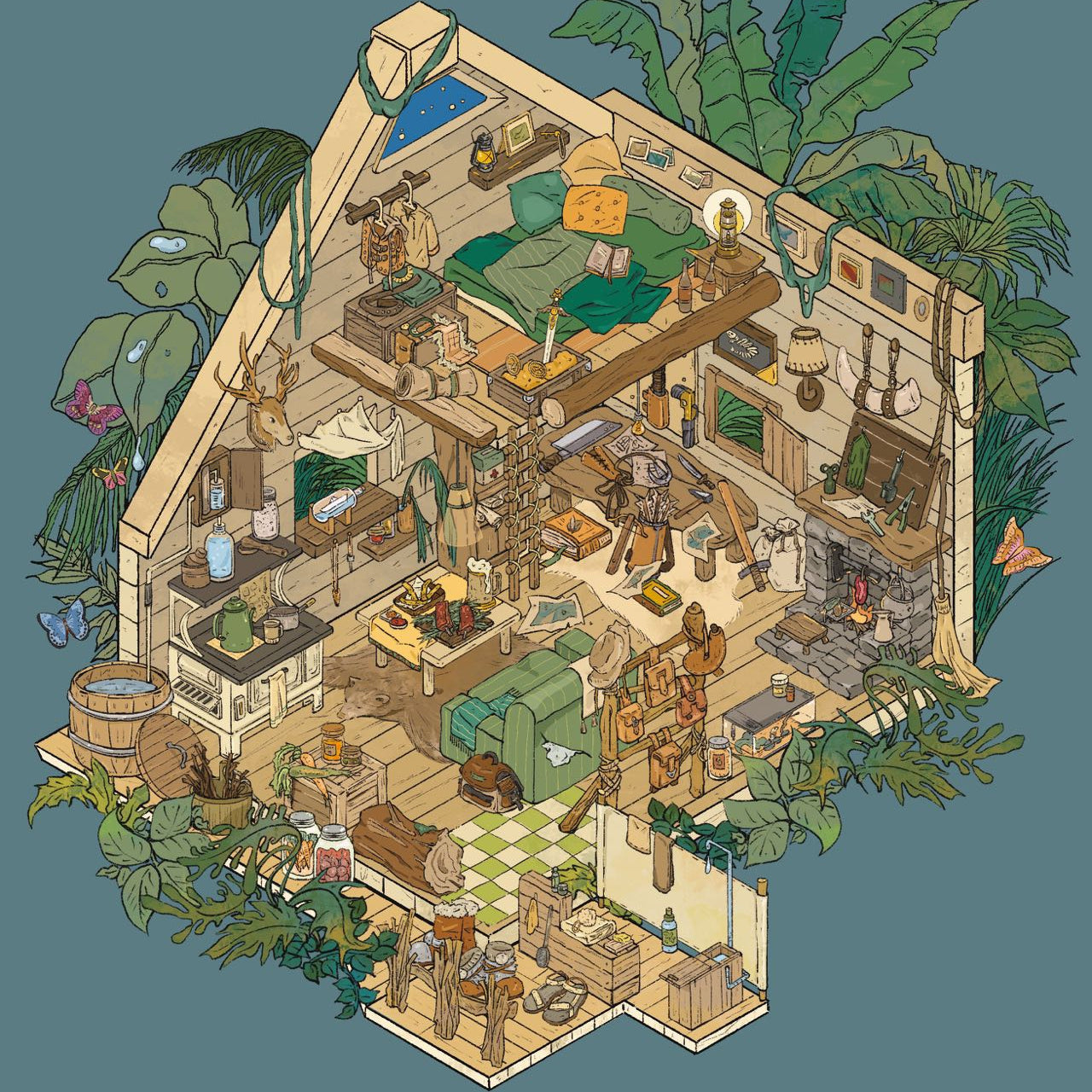 Dream Cottage 3D Sticker | 4 Cute Miniature Scenes