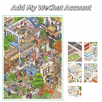 Streetscape 3D Sticker | 4 Cute Miniature Scenes