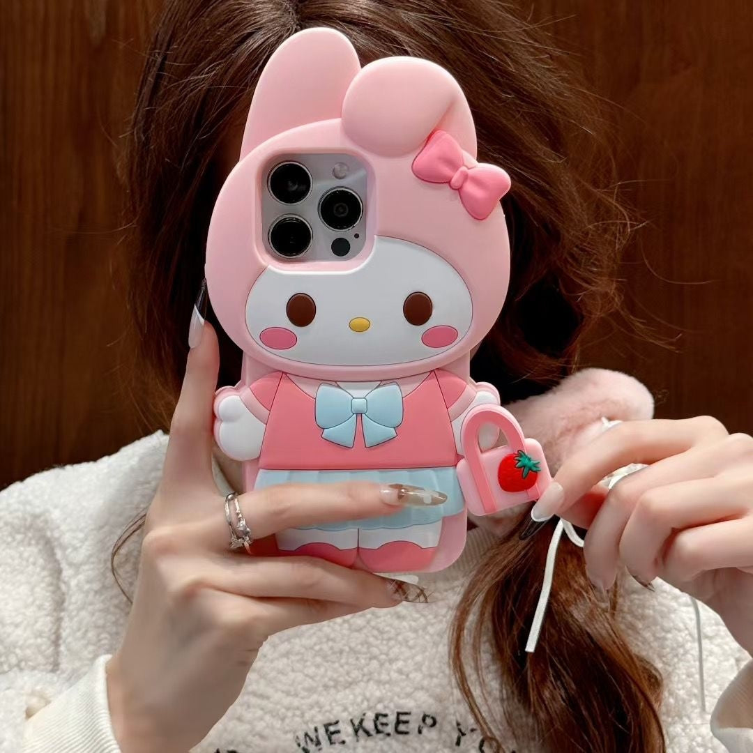 Cute Animal Holding a Bag Silicone Phone Case