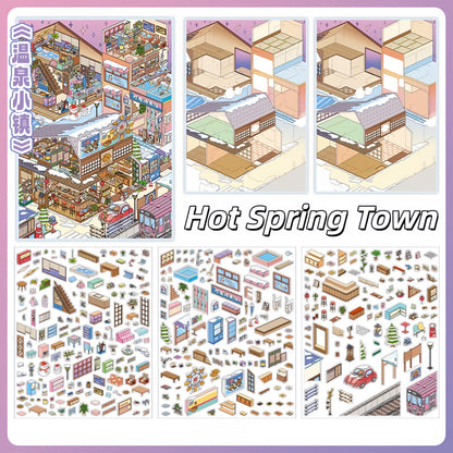 Huge Corners 3D Sticker | 2 Cute Miniature Scenes