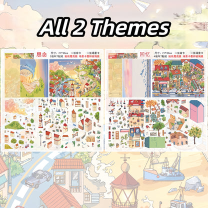 Memories ＆ Miss 3D Sticker | 2 Cute Miniature Scenes
