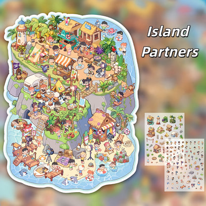 Reality Show 3D Sticker | 4 Cute Miniature Scenes