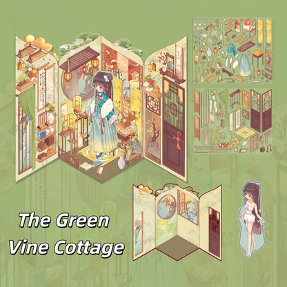 Sweet Dream Dollhouse 3D Sticker | 2 Cute Miniature Scenes