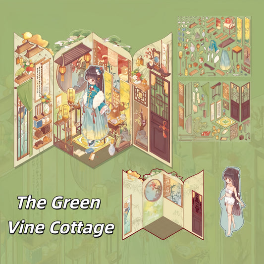 Sweet Dream Dollhouse 3D Sticker | 2 Cute Miniature Scenes