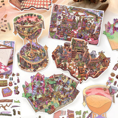 Dark Fantasy 3D Sticker | 4 Cute Miniature Scenes