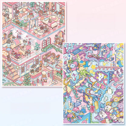 Float & Dream 3D Sticker | 2 Cute Miniature Scenes