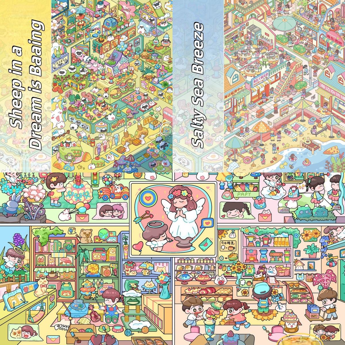 Leisure Life 3D Sticker | 3 Cute Miniature Scenes