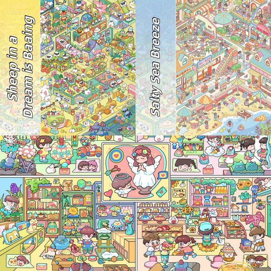 Leisure Life 3D Sticker | 3 Cute Miniature Scenes
