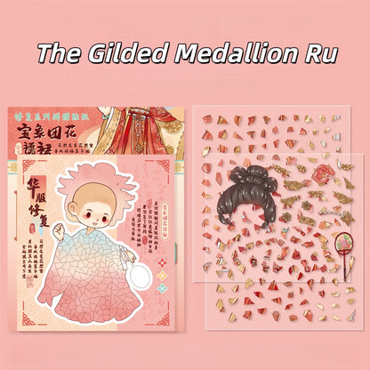 Chinese Costume Restoration 3D Sticker | 4 Cute Miniature Scenes