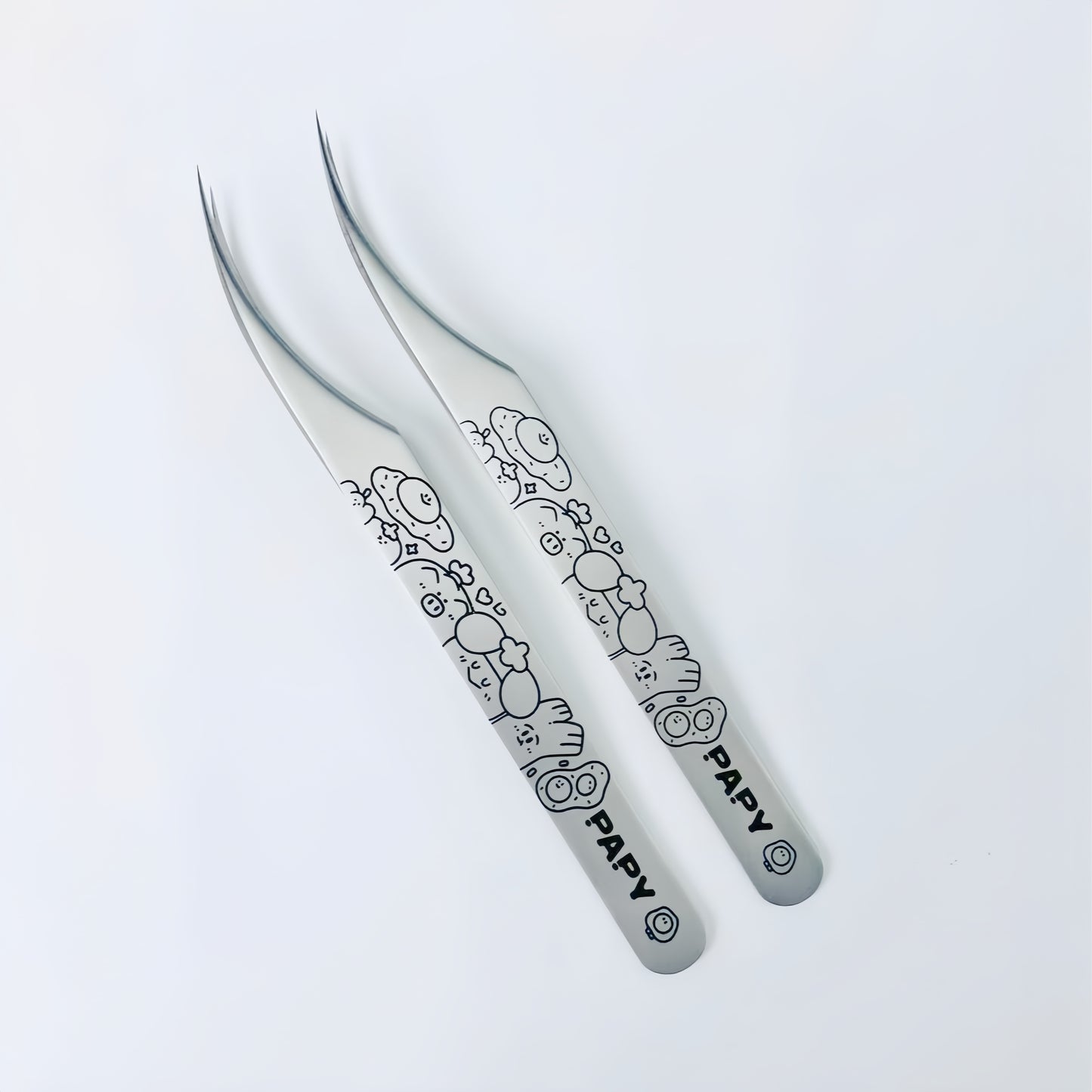 Black and White Hand-drawn Style Professional Sticker Tweezers