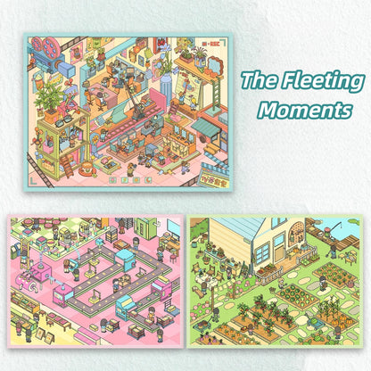 The Fleeting Moments 3D Sticker | 3 Cute Miniature Scenes