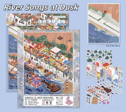 Dream Voyages 3D Sticker | 4 Cute Miniature Scenes