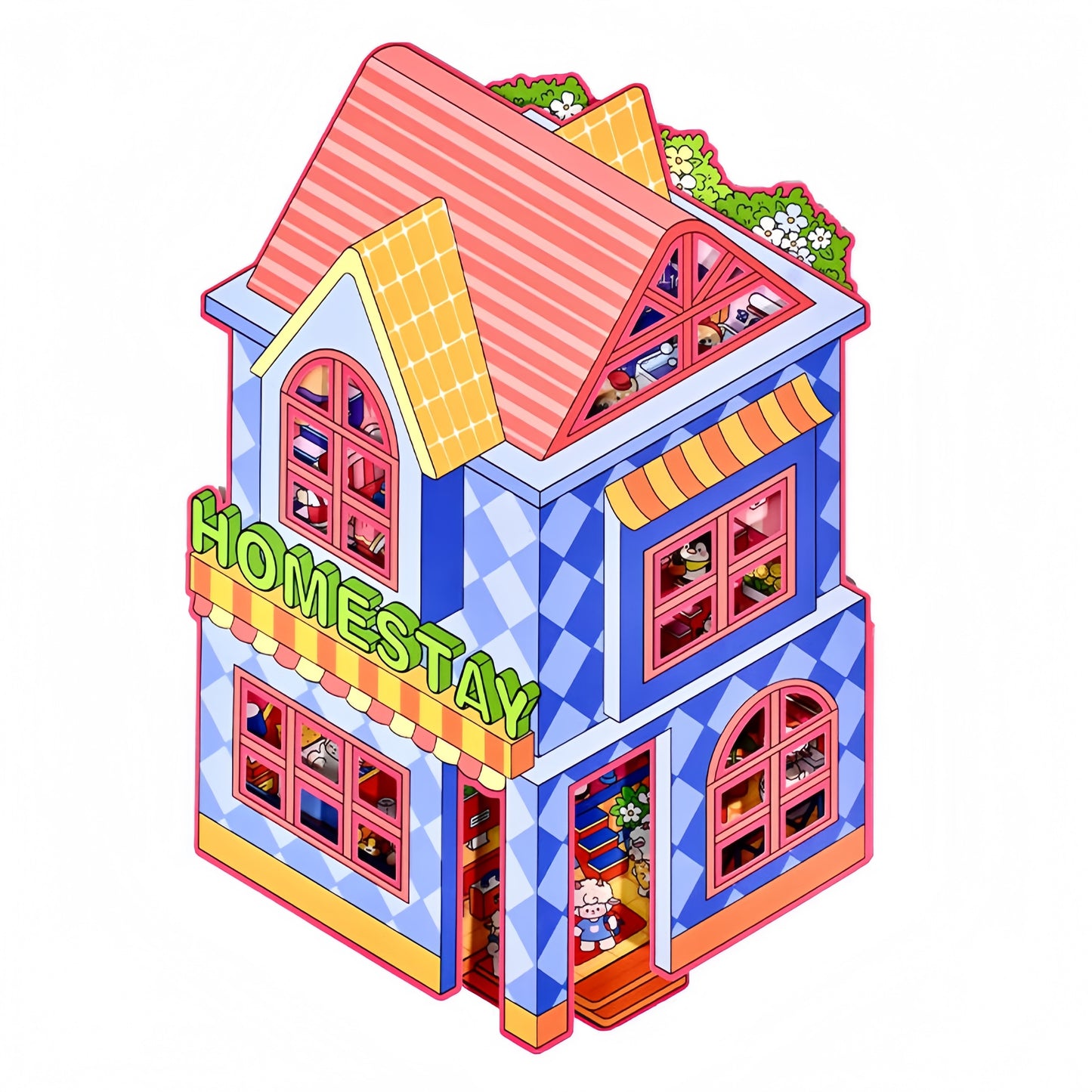 Paws‘ School 3D Sticker | 2 Cute Miniature Scenes