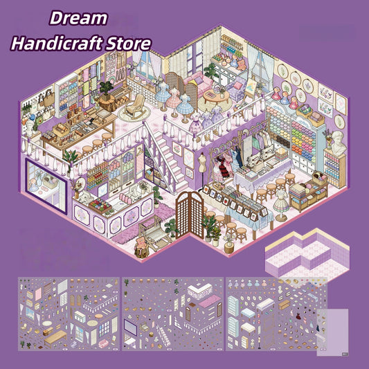 Shelf Display 3D Sticker | 2 Cute Miniature Scenes
