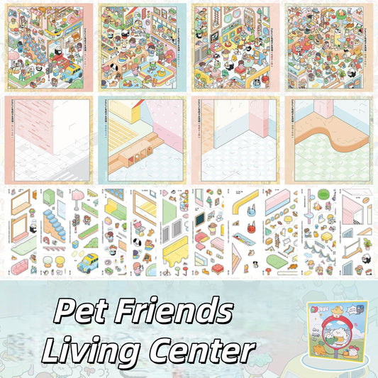 Pet Friends Living Center 3D Sticker Book