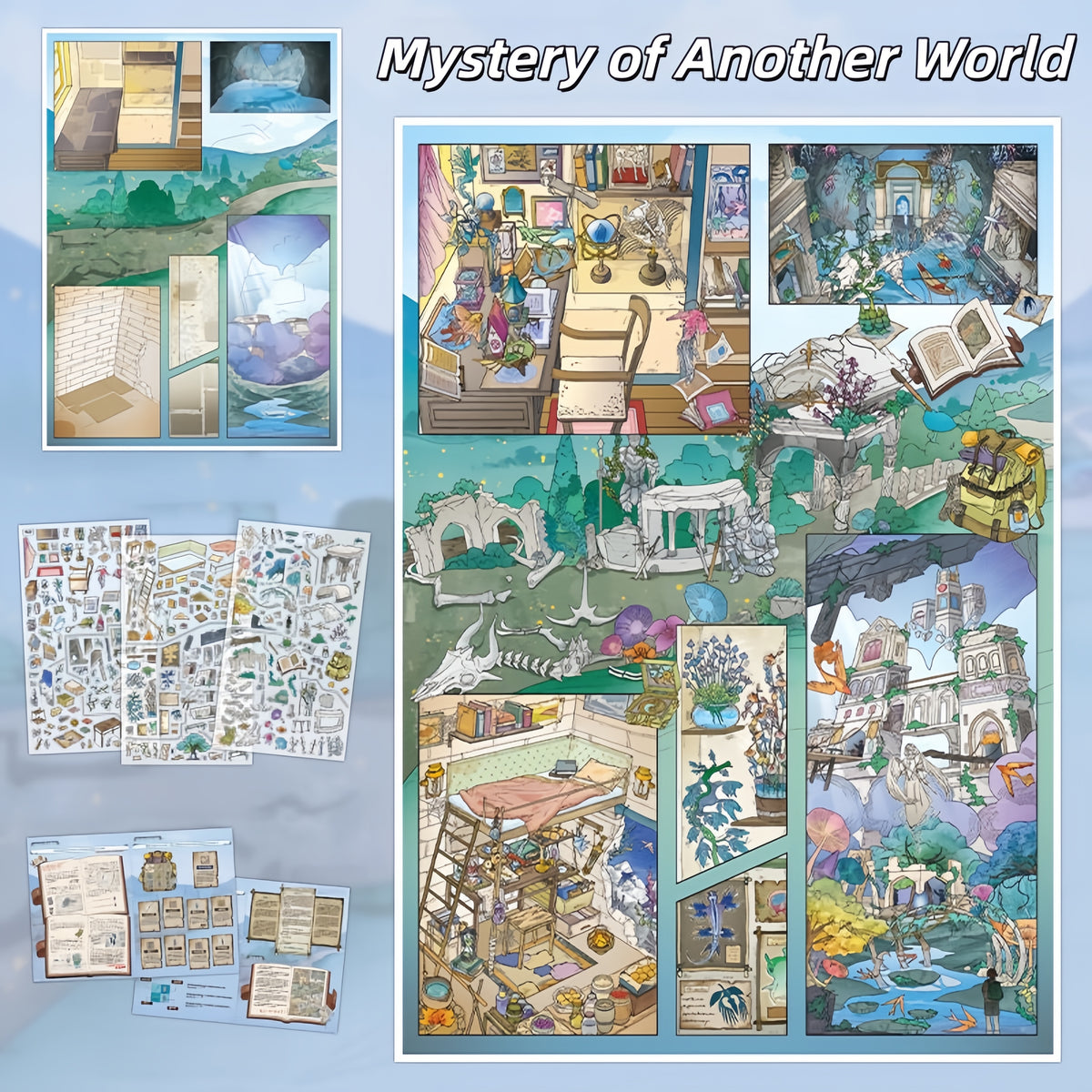 Another World 3D Sticker | 2 Cute Miniature Scenes
