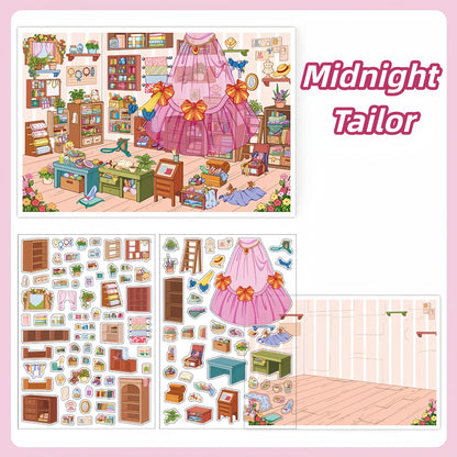 Whimsical Rooms 3D Sticker | 4 Cute Miniature Scenes
