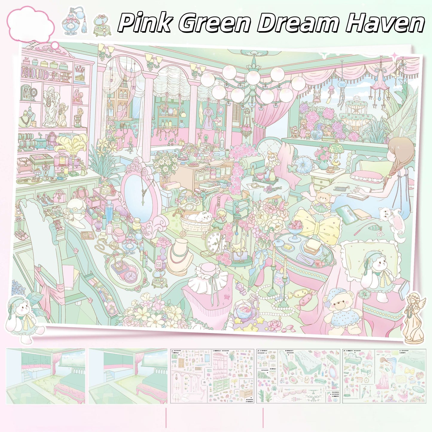 Dreamy Hues 3D Sticker | 2 Cute Miniature Scenes