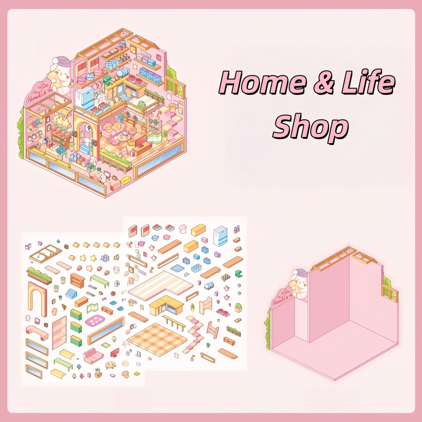 Dream Store 3D Sticker | 4 Cute Miniature Scenes