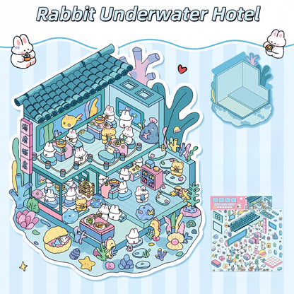 Simulation Management 3D Sticker | 2 Cute Miniature Scenes
