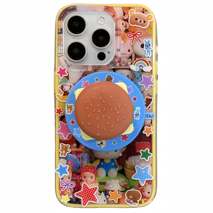Cute Bear Burger Acrylic Phone Case