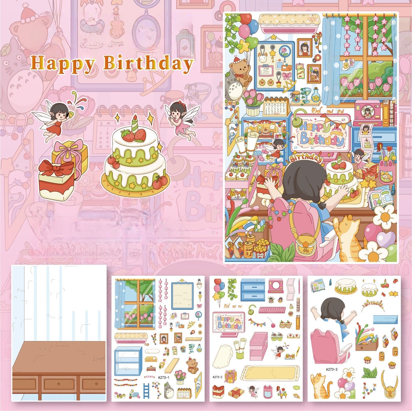 Celebration Moment 3D Sticker | 3 Cute Miniature Scenes