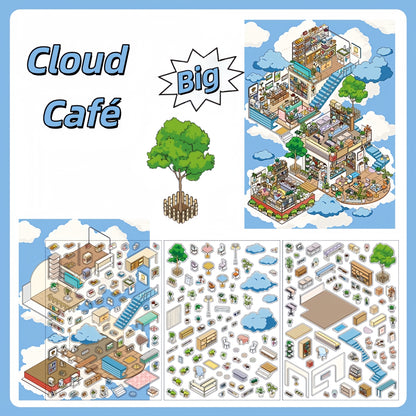 Floatland Escapes 3D Sticker | 2 Cute Miniature Scenes