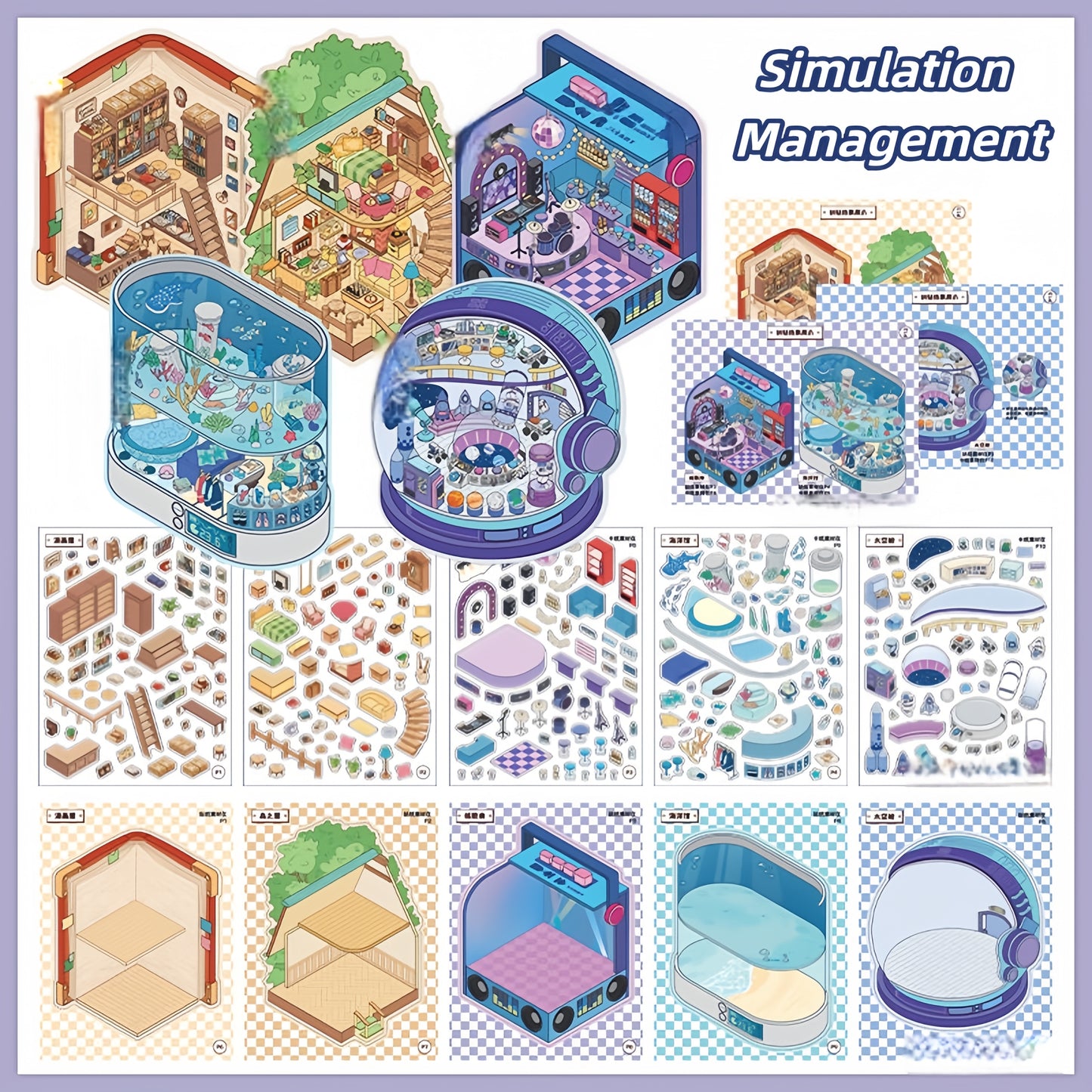 Little Corners 3D Sticker | 10 Cute Miniature Scenes