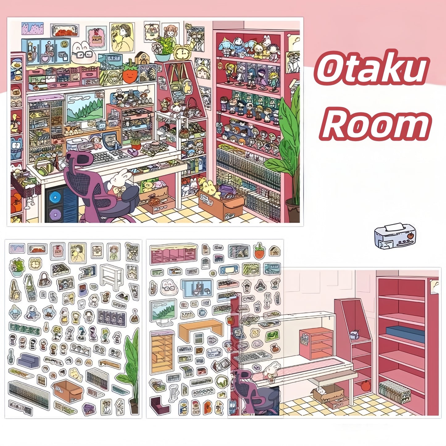 Dream Home 3D Sticker | 4 Cute Miniature Scenes