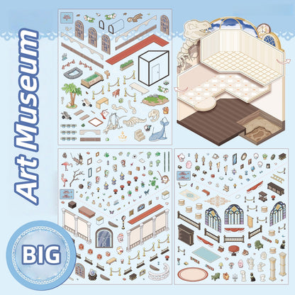 Flip Mansion 3D Sticker | 2 Cute Miniature Scenes