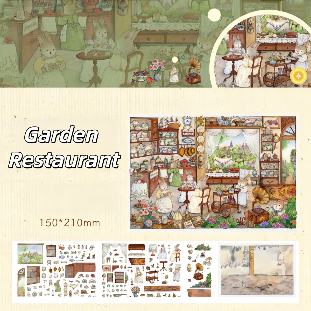 Warm Gatherings 3D Sticker | 4 Cute Miniature Scenes