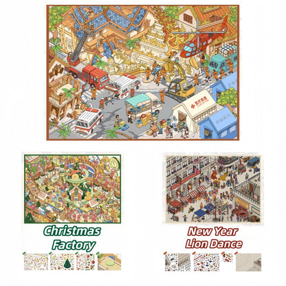 The Year-End Trilogy 3D Sticker | 3 Cute Miniature Scenes