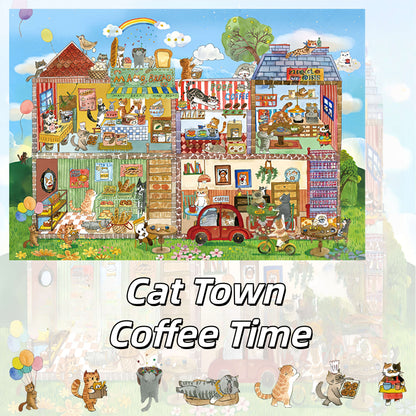 Meow Dream Town 3D Sticker | 6 Cute Miniature Scenes