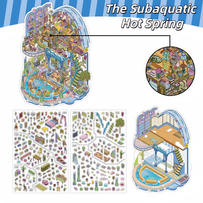 Atlas of the Forgotten 3D Sticker | 4 Cute Miniature Scenes