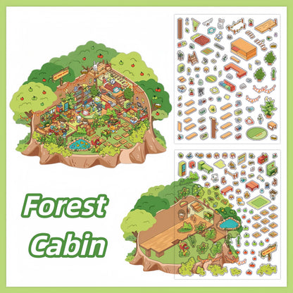 My Dream House 3D Sticker | 2 Cute Miniature Scenes