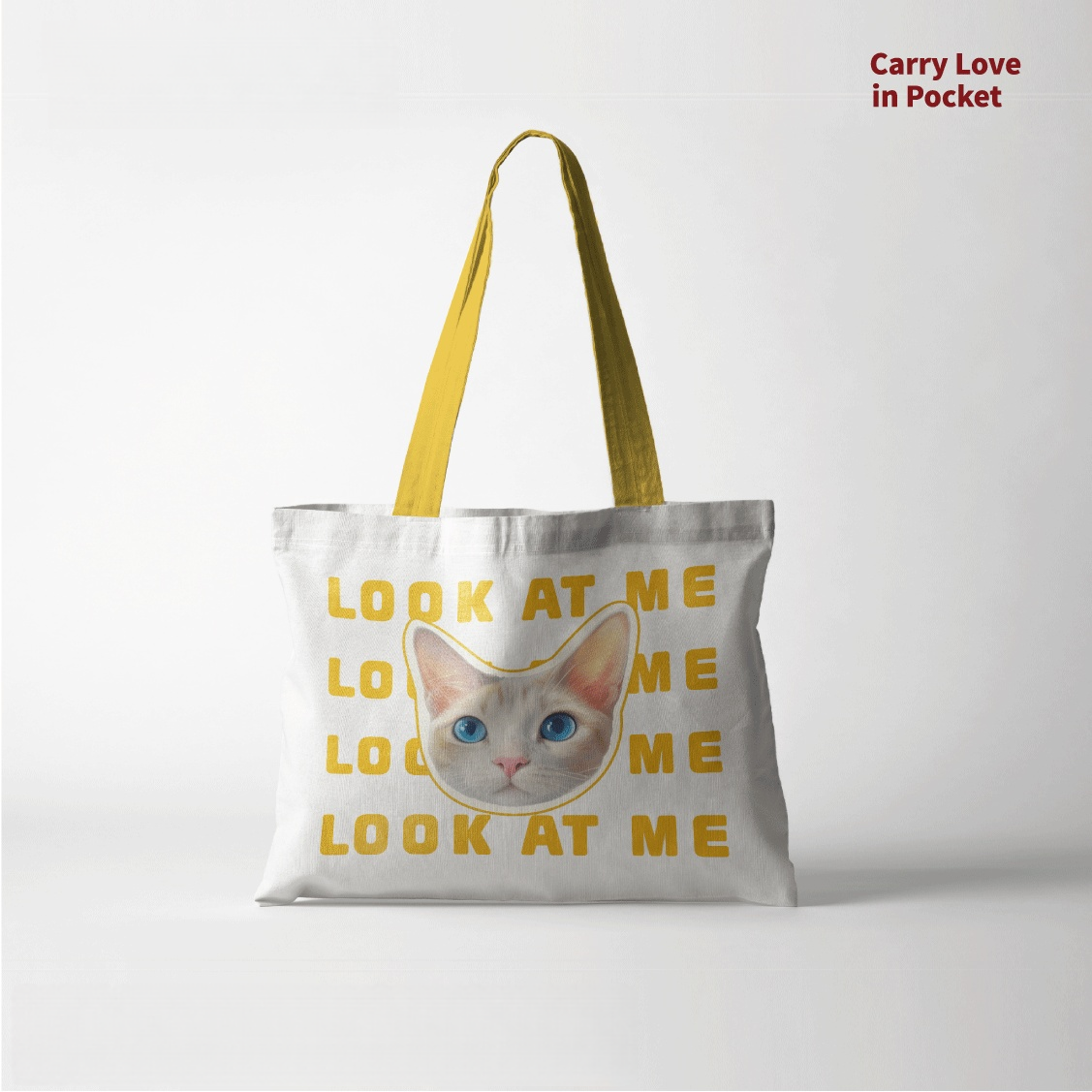 Custom Pet Photo Canvas Tote Bag