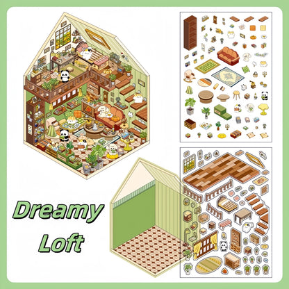 Little Dream House 3D Sticker | 4 Cute Miniature Sticker