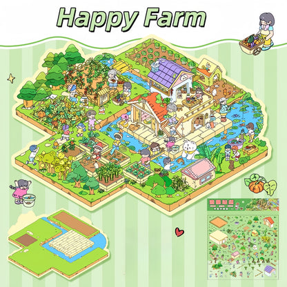Country Life 3D Sticker Scenes | 2 Cute Miniature Scenes