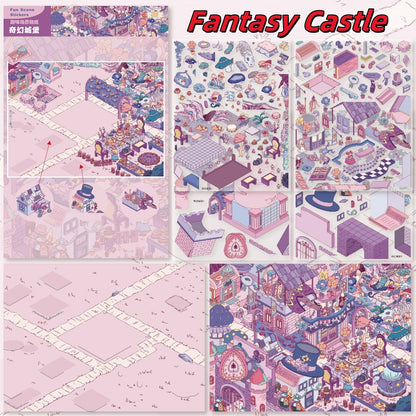 Fantasy Journey 3D Sticker | 9 Cute Miniature Scenes