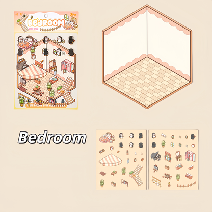 Dream House 3D Sticker | 4 Cute Miniature Scenes