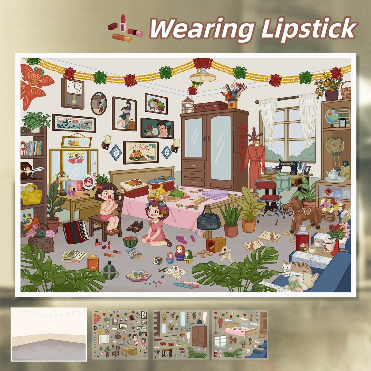 Childhood Memories 3D Sticker | 2 Cute Miniature Scenes