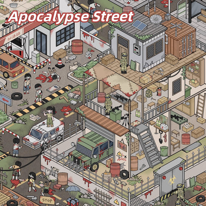 Horror Street 3D Sticker | 2 Cute Miniature Scenes