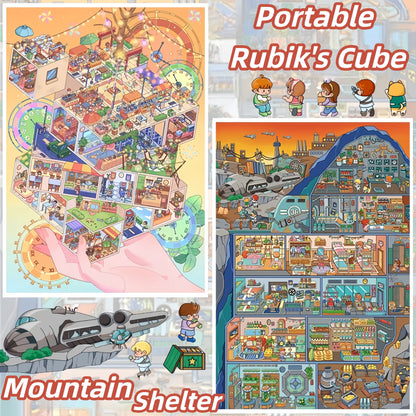 Fantasy Cottage 3D Sticker | 2 Cute Miniature Scenes