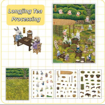 Chinese Heritage 3D Sticker | 5 Cute Miniature Scenes