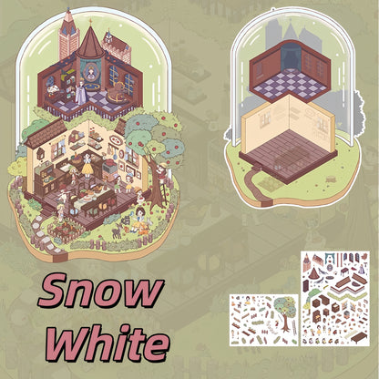 Fairy Tales Cottage 3D Sticker | 5 Cute Miniature Scenes