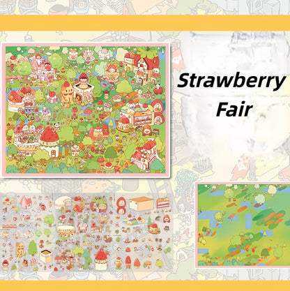 Gathering Glen 3D Sticker | 3 Cute Miniature Scenes