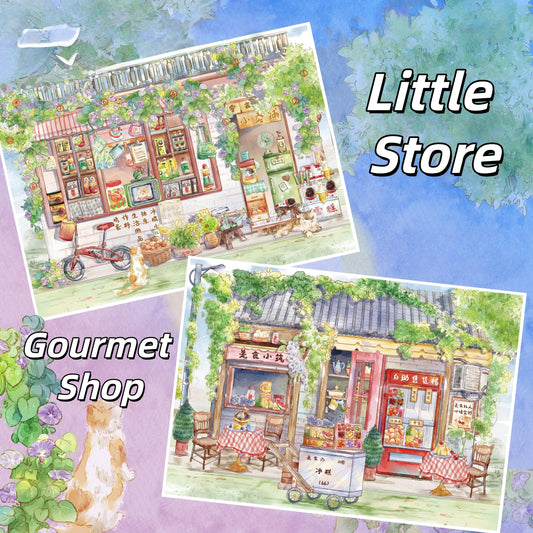 Corner Shop 3D Sticker | 4 Cute Miniature Scenes