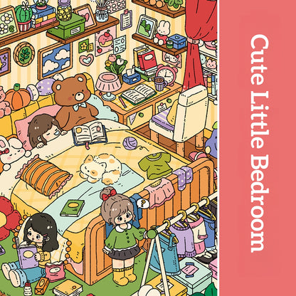 Cozy Little Room 3D Sticker | 2 Cute Miniature Scenes