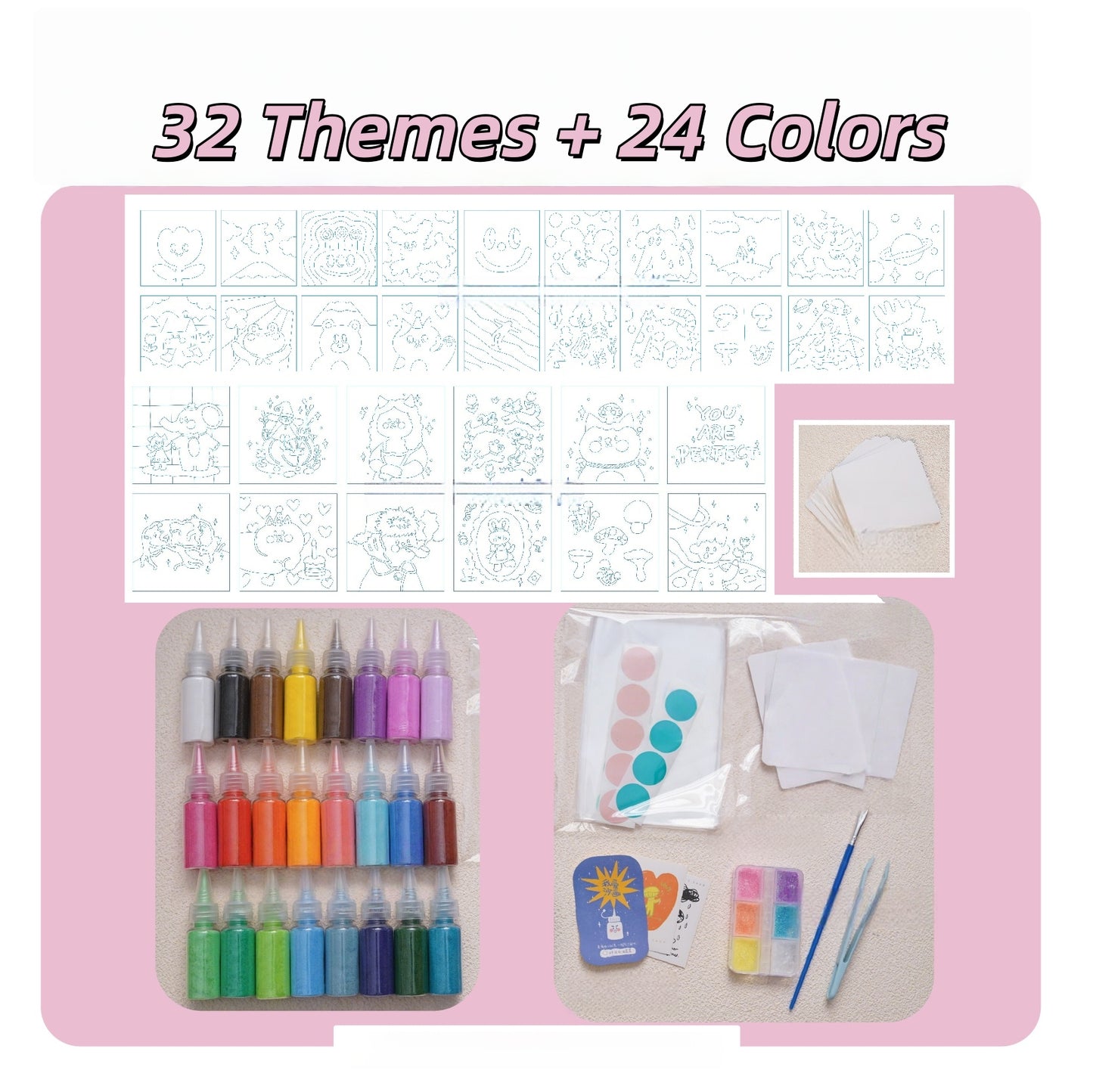 Calming Sand Art Therapy Kit - 32 Themes